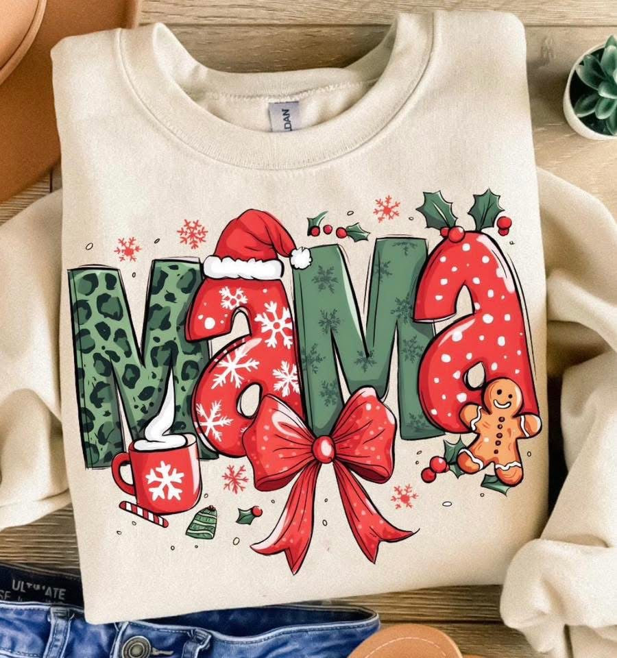 Santa Hat Mama DTF transfer