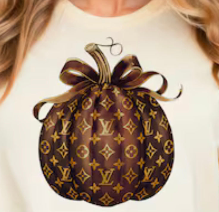 LV Pumpkin DTF transfer