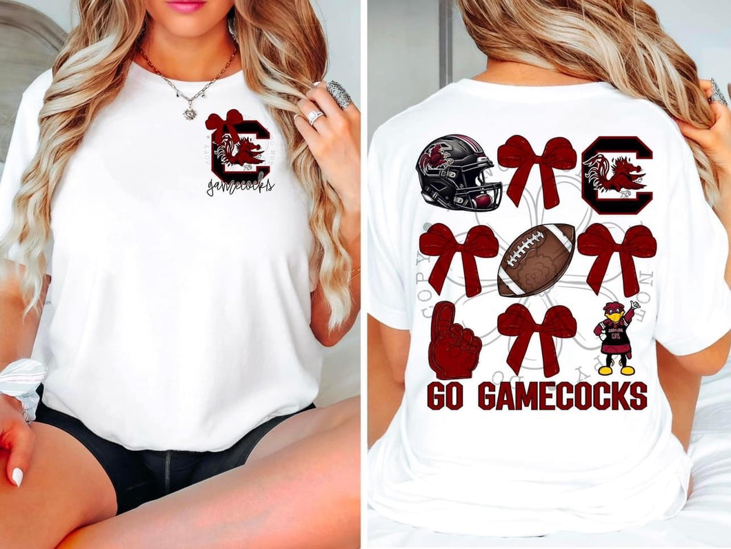 South Carolina Gamecocks Coquette pocket & back SET DTF transfer