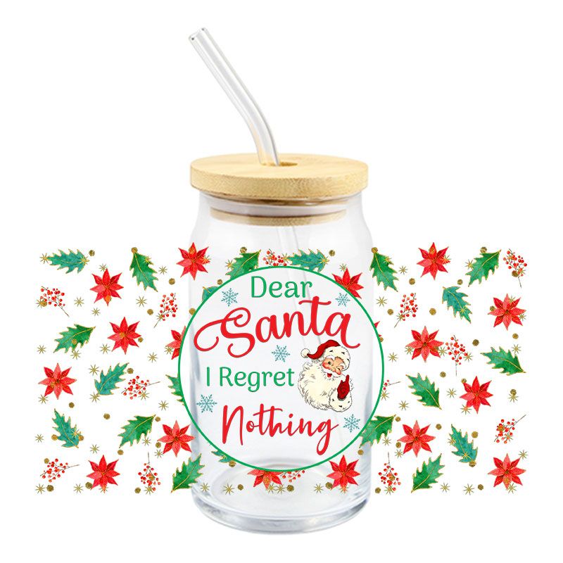 Dear Santa I Regret Nothing - UV DTF 16 oz Cup Wrap