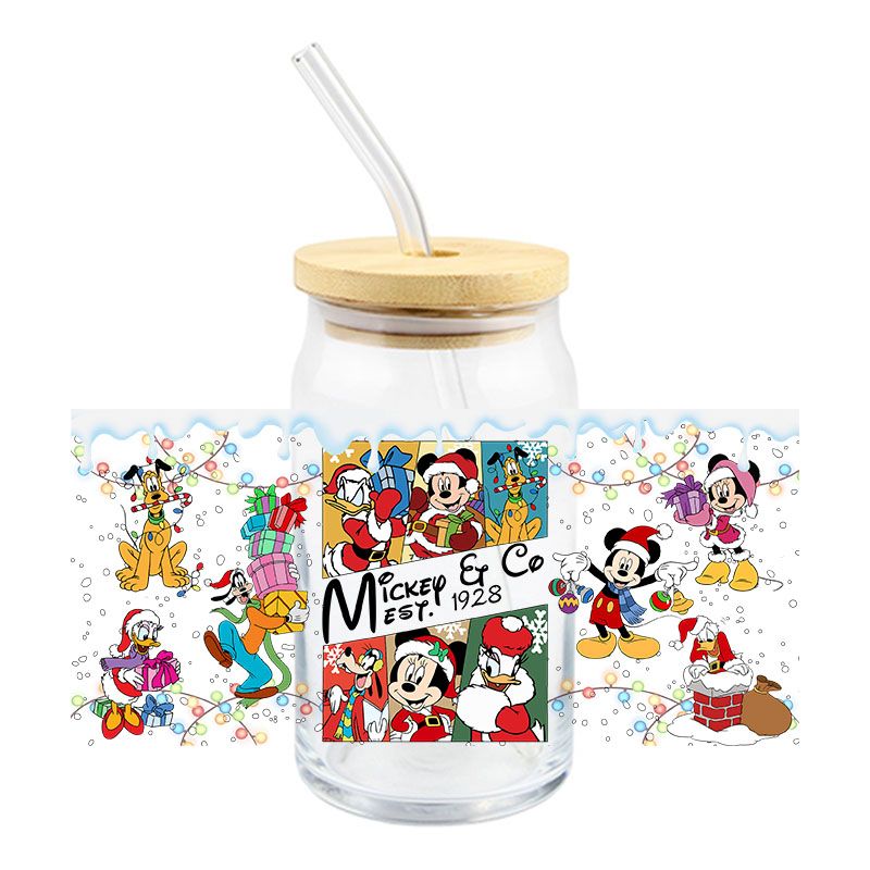 Merry Christmas Mouse & Co - UV DTF 16 oz Cup Wrap