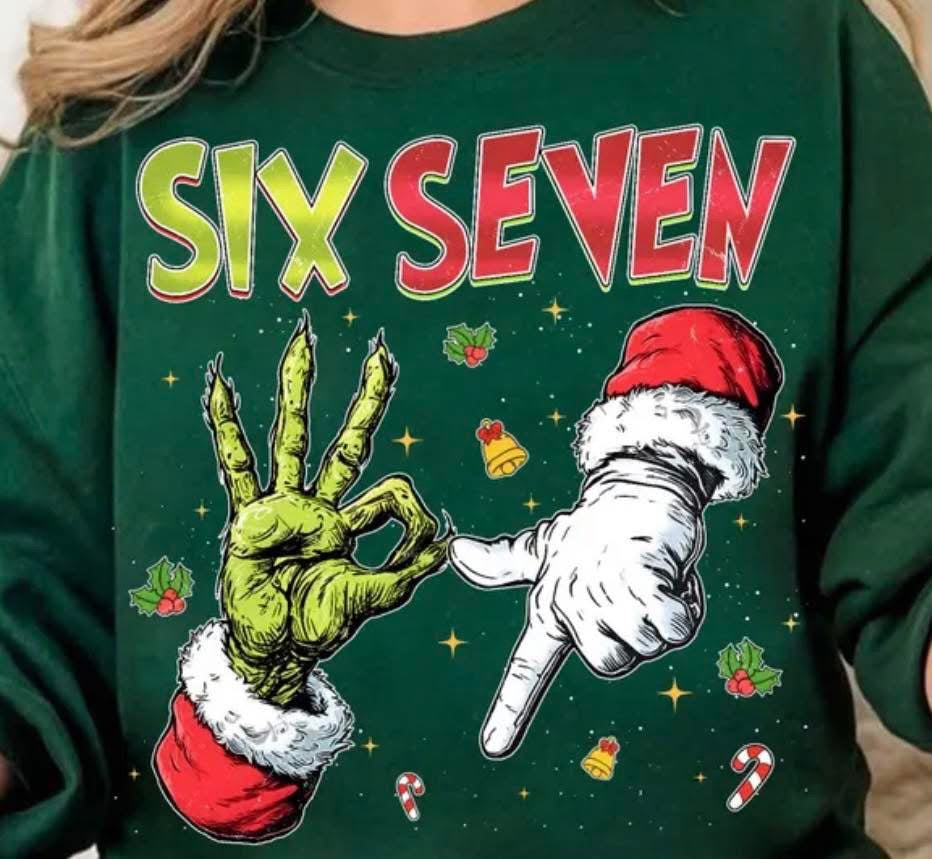 Six Seven Christmas DTF transfer
