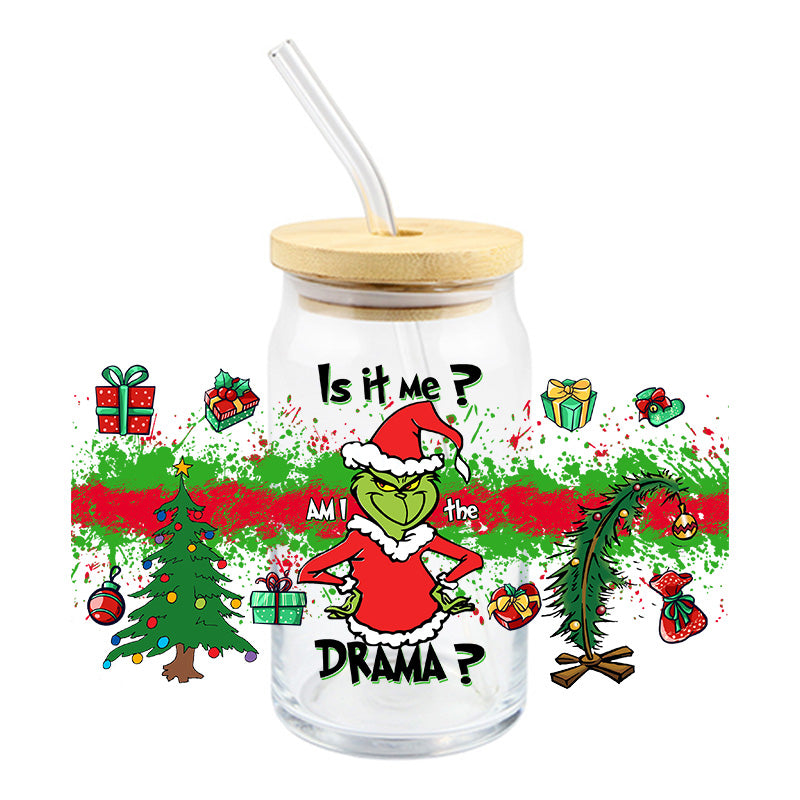 Is It Me? Am I the Drama? green guy - UV DTF 16 oz Cup Wrap