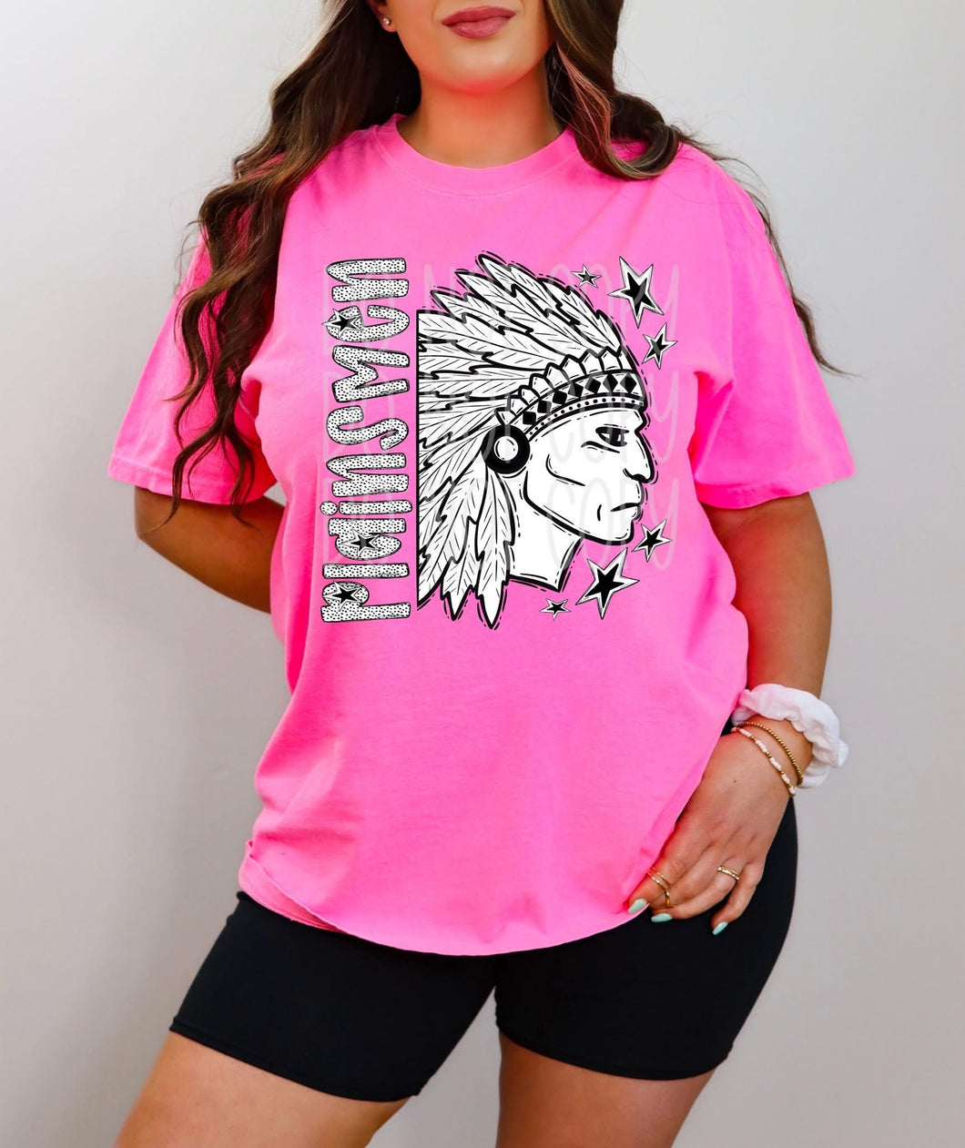 Plainsmen black & white Mascot DTF transfer