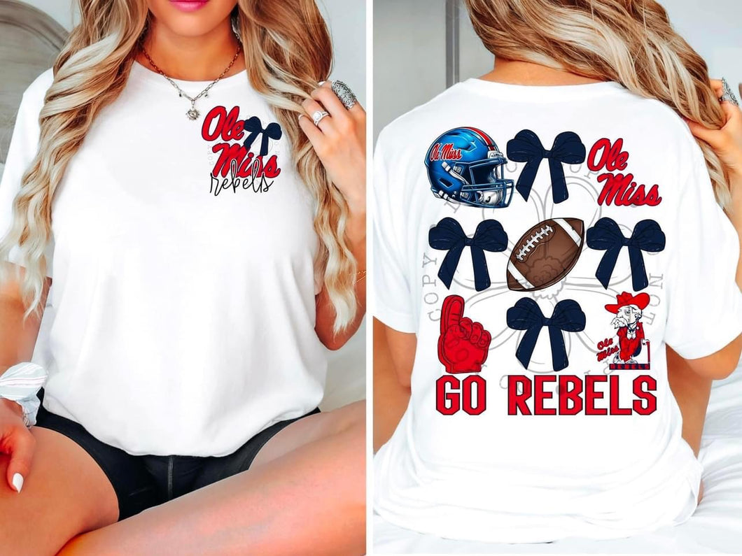 Ole Miss Rebels Coquette pocket & back SET DTF transfer