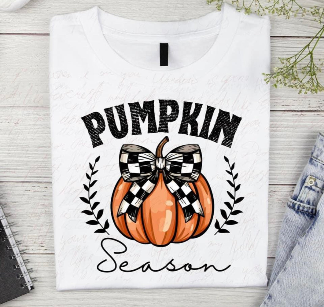 Pumpkin Season checkered DTF transfer