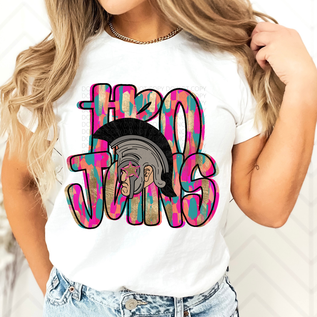 Trojans Brushstroke Mascot DTF transfer