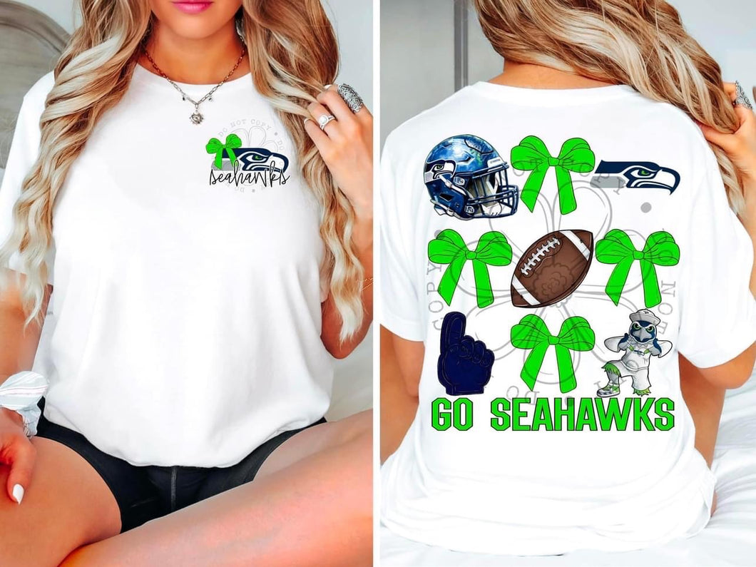 Go Seahawks Coquette pocket & back SET DTF transfer