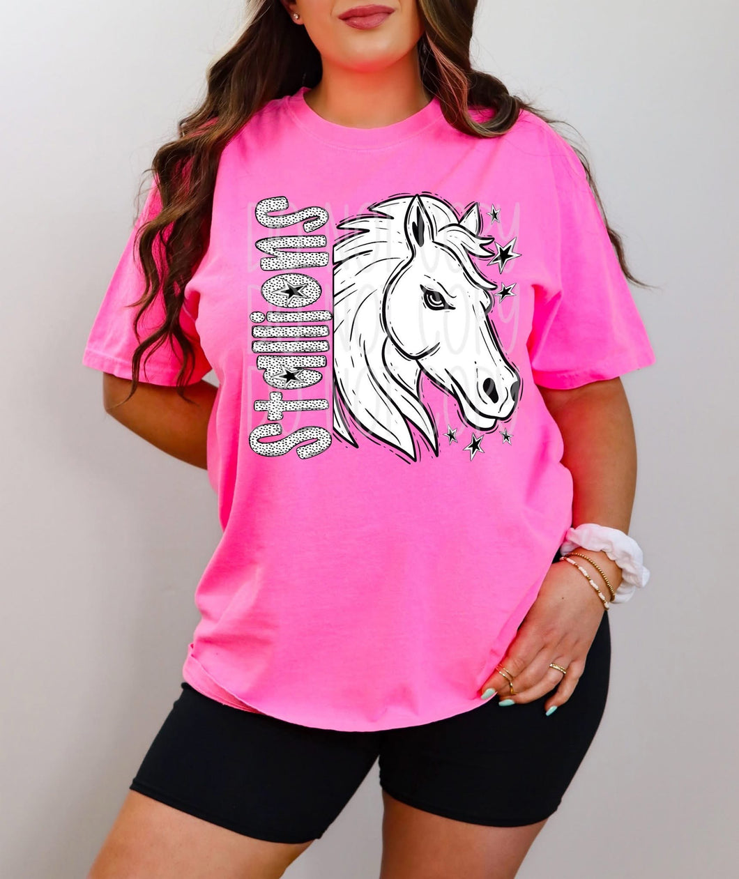 Stallions black & white Mascot DTF transfer