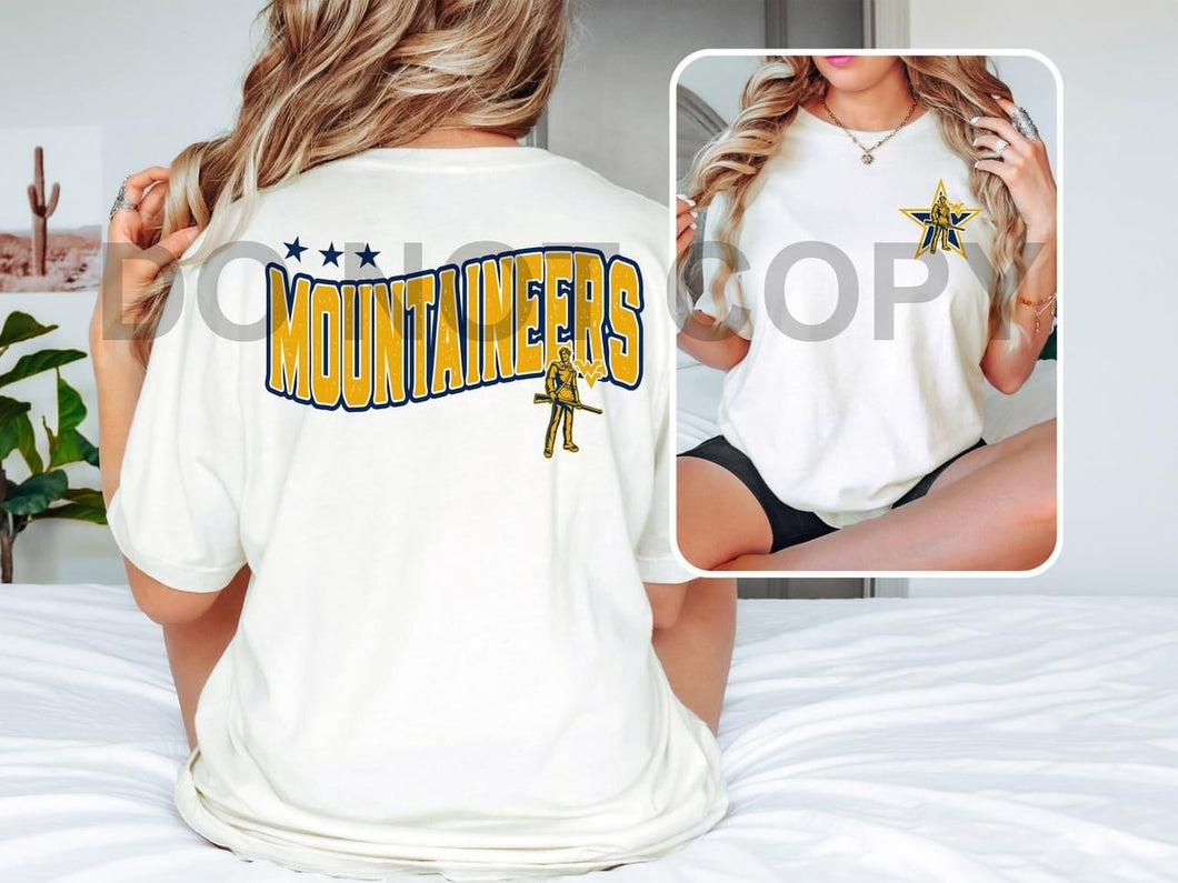 West Virgina Mountaineers pocket & back SET DTF transfer