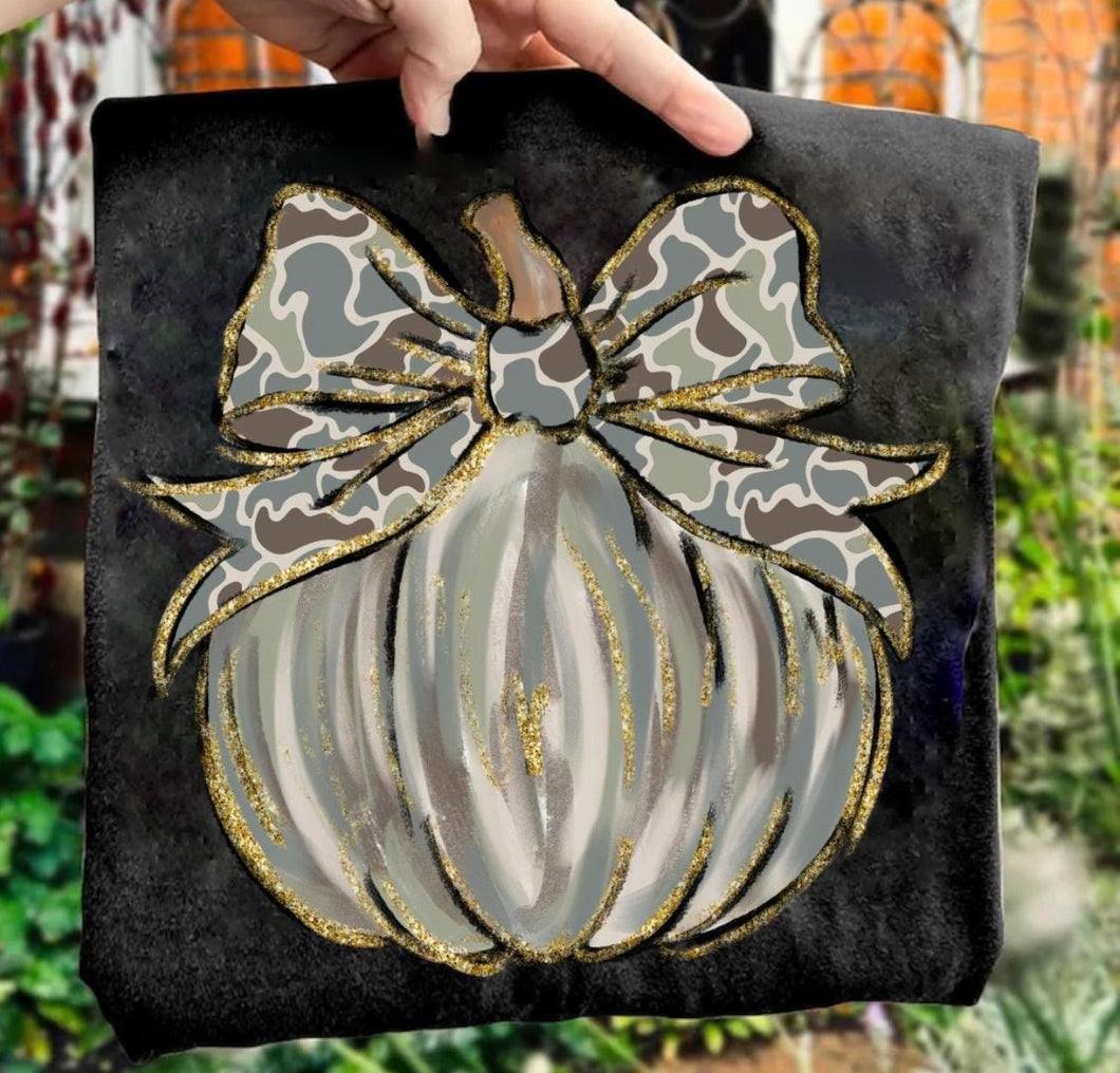 Camo Pumpkin DTF transfer