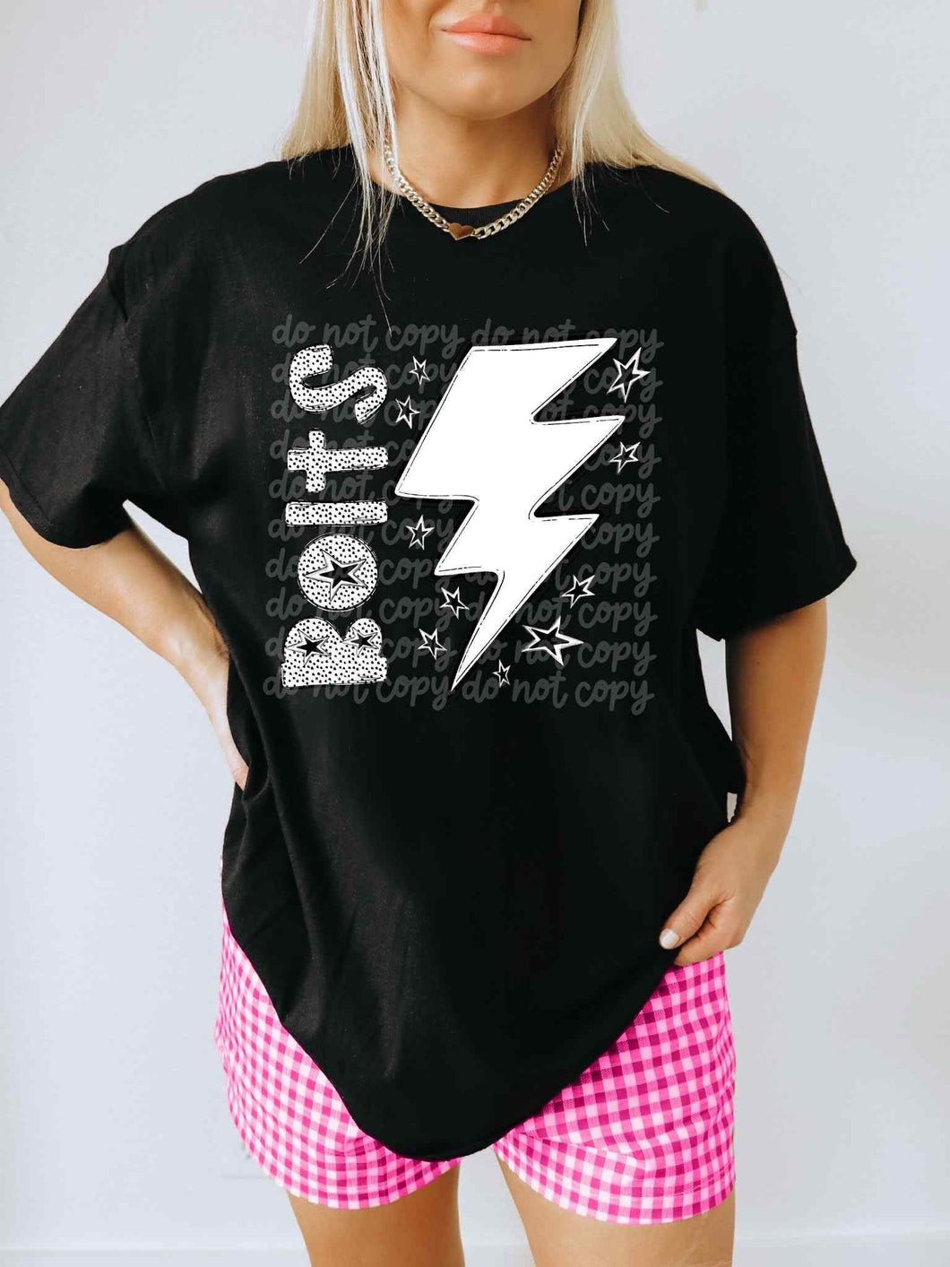 Bolts black & white Mascot DTF transfer