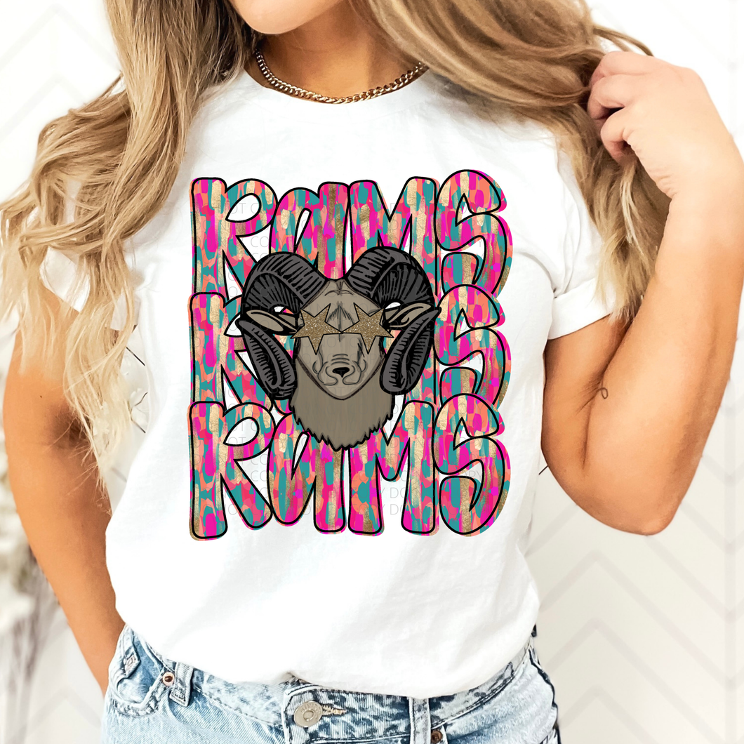 Rams Brushstroke Mascot DTF transfer