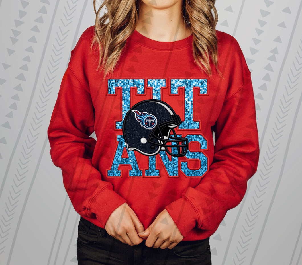 Tennessee Titans faux glitter DTF transfer