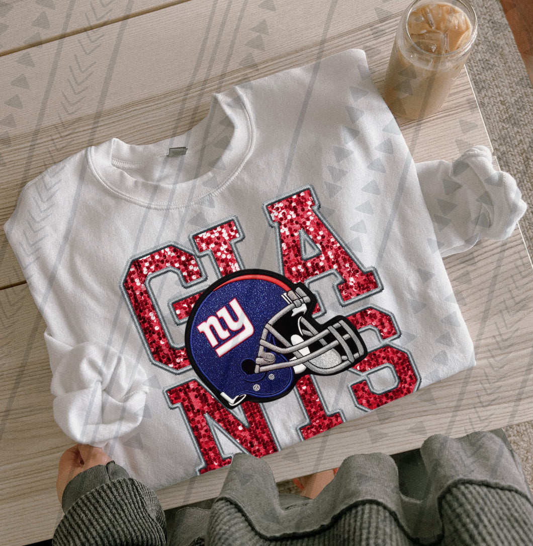 New York Giants faux glitter DTF transfer