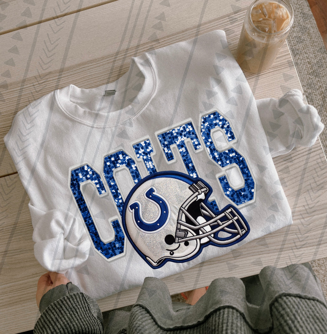 Indianapolis Colts faux glitter DTF transfer