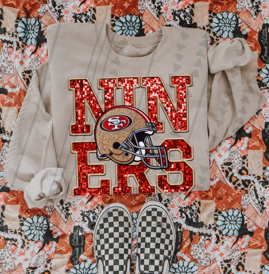 San Francisco 49ers faux glitter DTF transfer