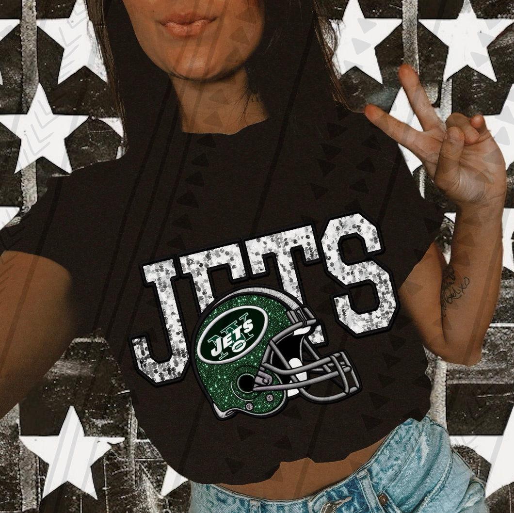 New York Jets faux glitter DTF transfer