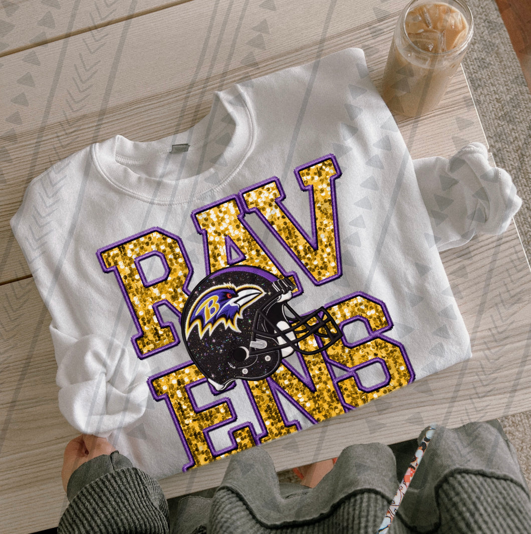 Baltimore Ravens faux glitter DTF transfer