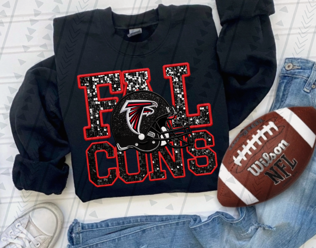 Atlanta Falcons faux glitter DTF transfer