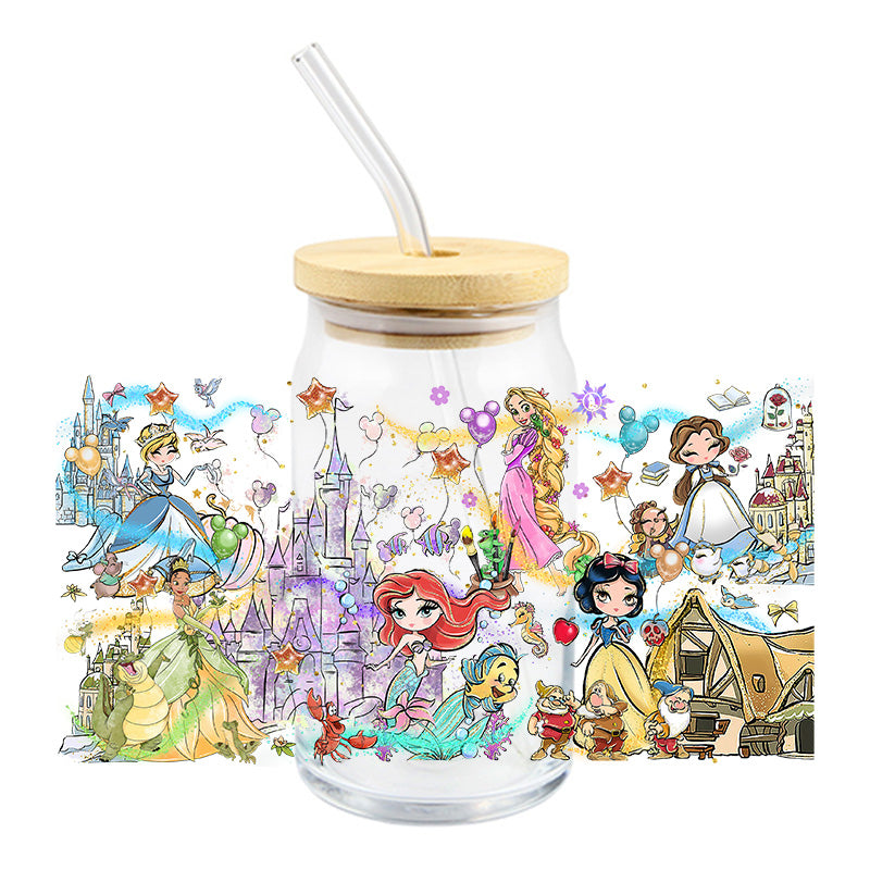 6 Princess Castle Collage - UV DTF 16 oz Cup Wrap