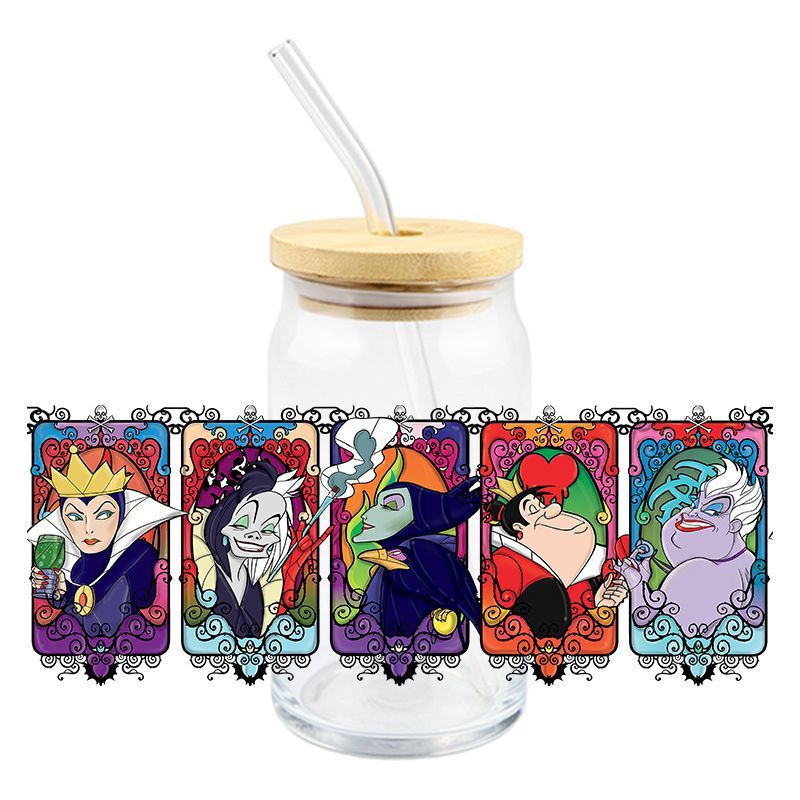 5 Cartoon Villains - UV DTF 16 oz Cup Wrap