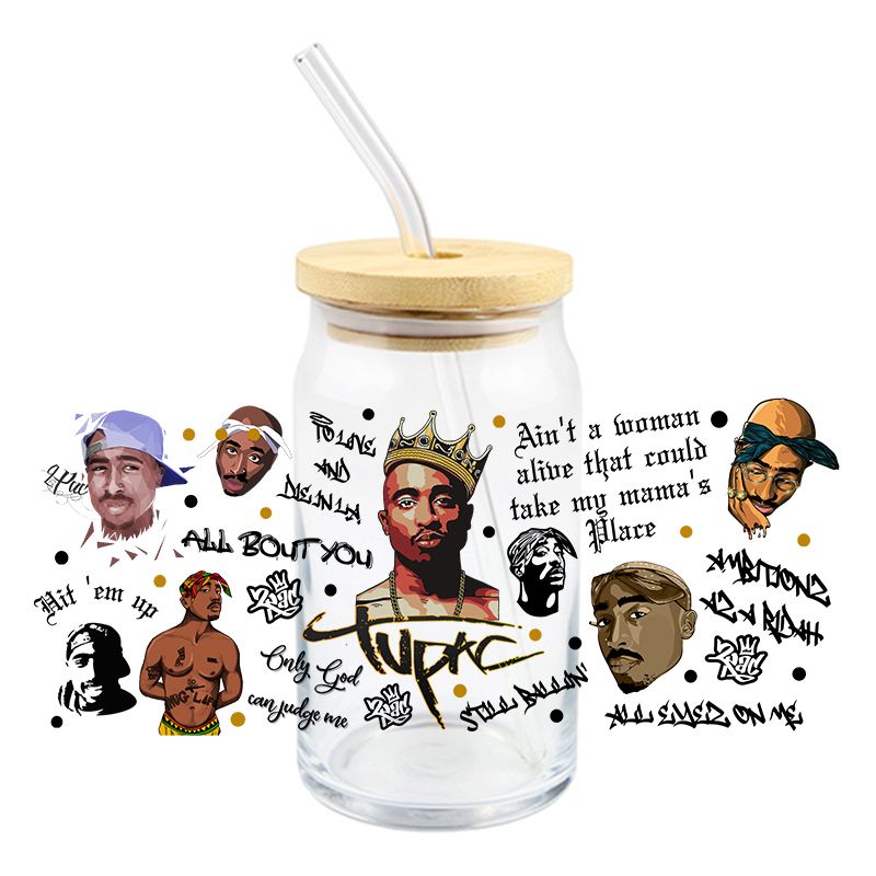 Tupac - UV DTF 16 oz Cup Wrap – Curly Vine Design Co