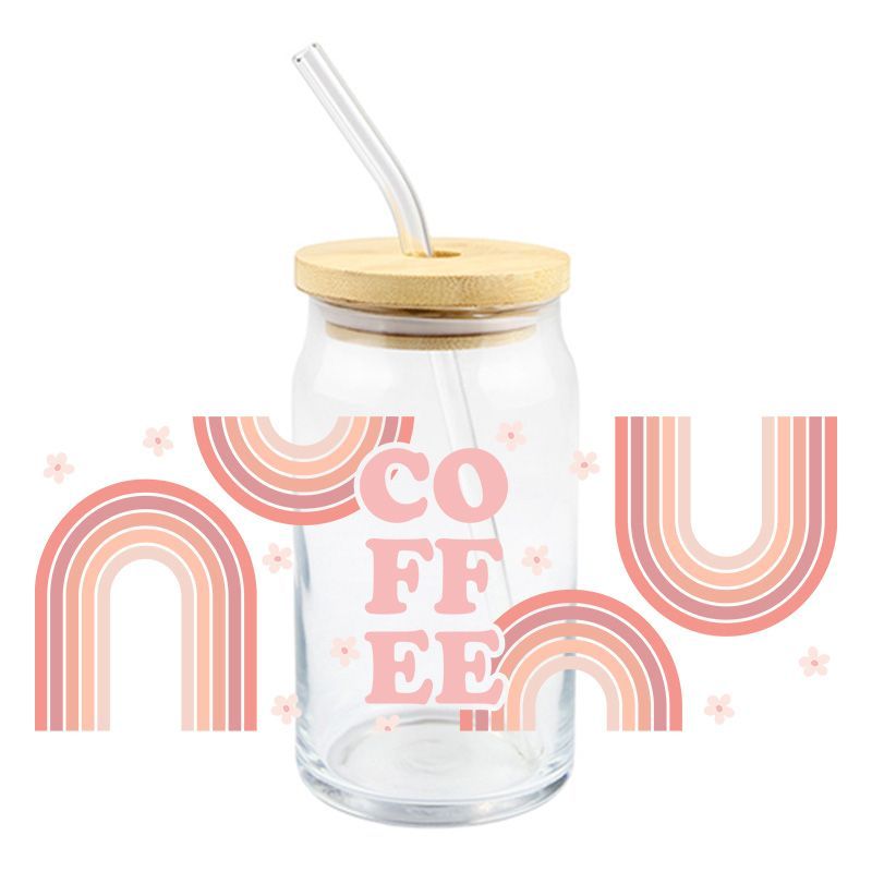 Coffee & Rainbows - UV DTF 16 oz Cup Wrap