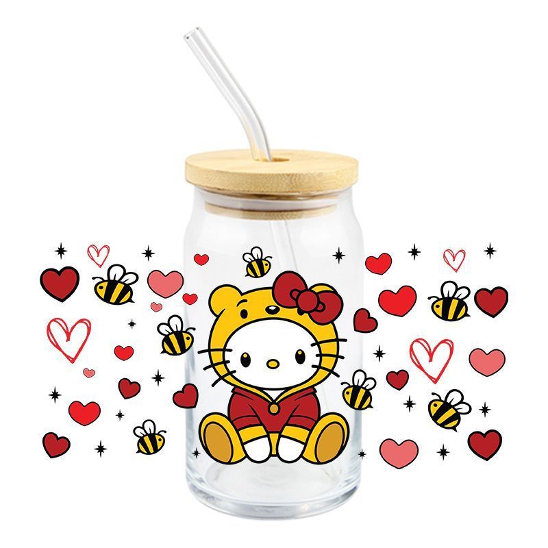 H Kitty Pooh & Bees - UV DTF 16 oz Cup Wrap