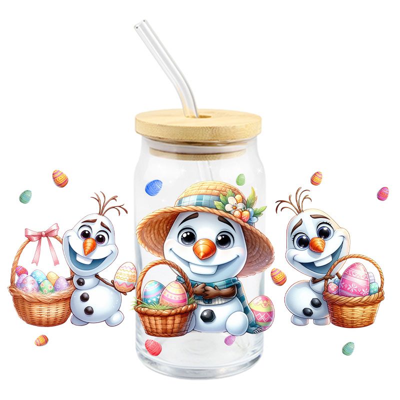 Easter Frozen Snowman Trio - UV DTF 16 oz Cup Wrap