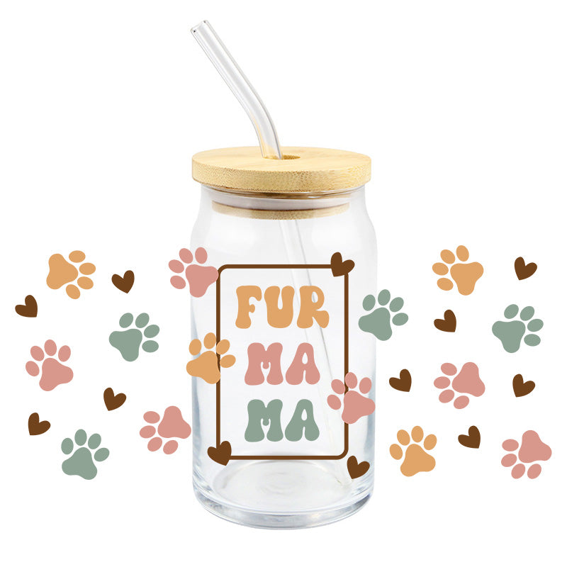 Fur Mama - UV DTF 16 oz Cup Wrap