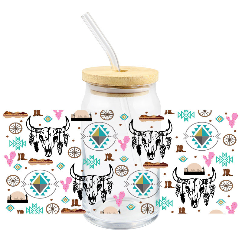 Colorful Western - UV DTF 16 oz Cup Wrap