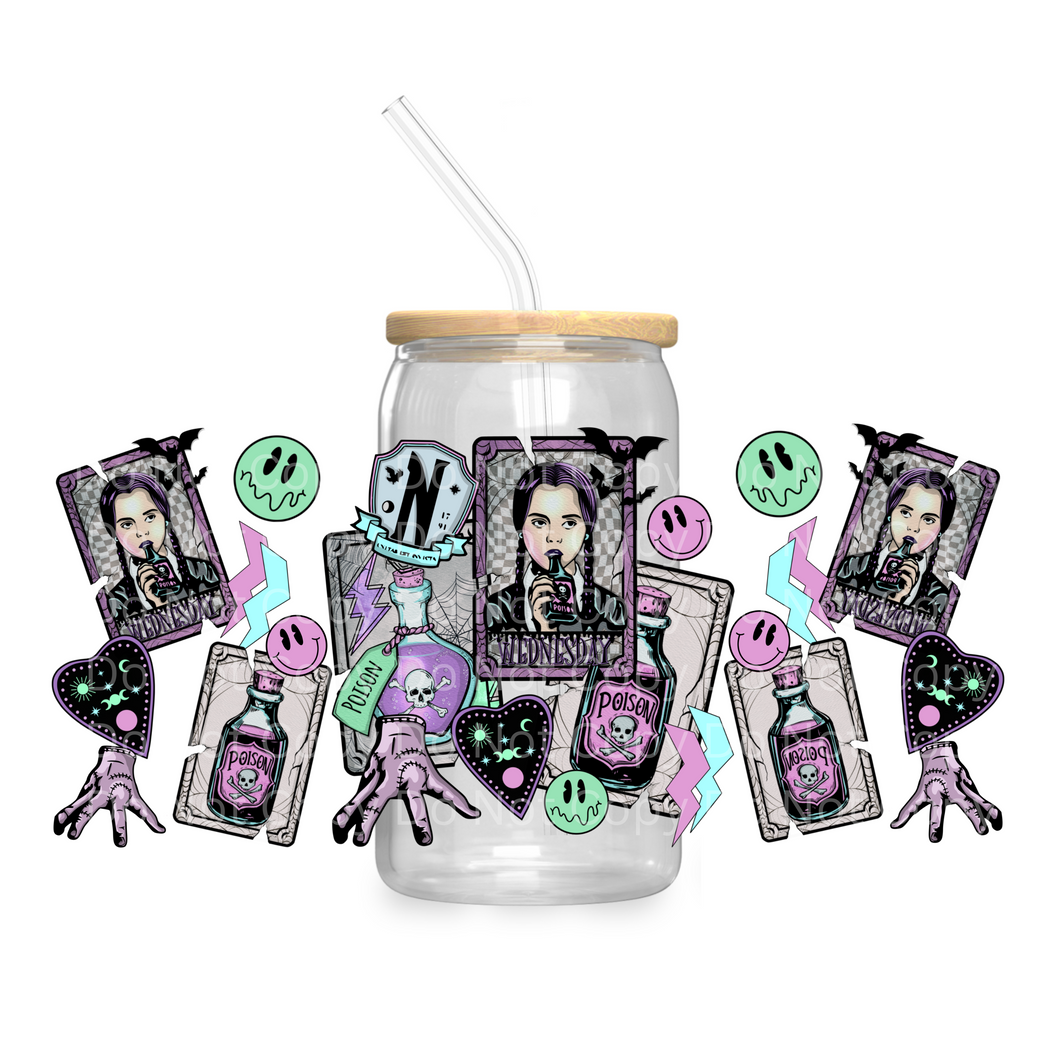 Wednesday pastel tarot cards- UV DTF 16 oz Cup Wrap