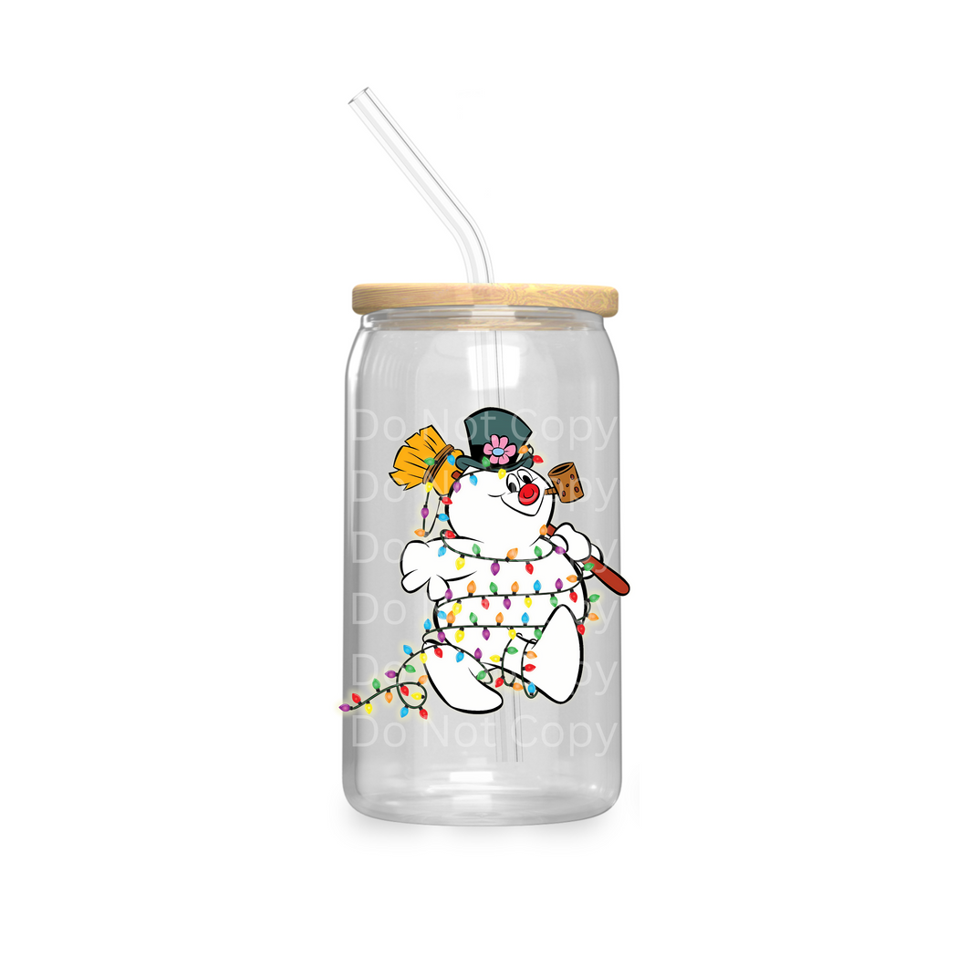 Frosty snowman - UV DTF cup decal