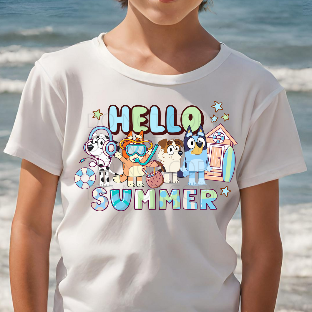 Hello Summer **THIN** Screen Print Transfer kids 8