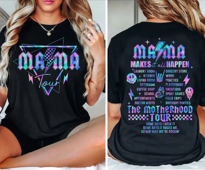 Mama Tour Motherhood **THIN** Screen Print Transfer adult size Front & Back SET