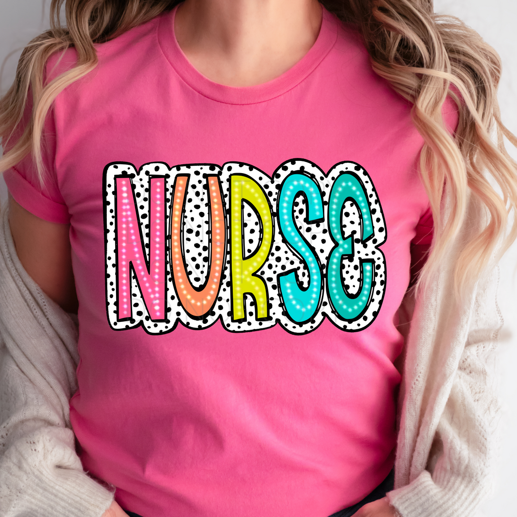Nurse Dotted **THIN** Screen Print Transfer adult size