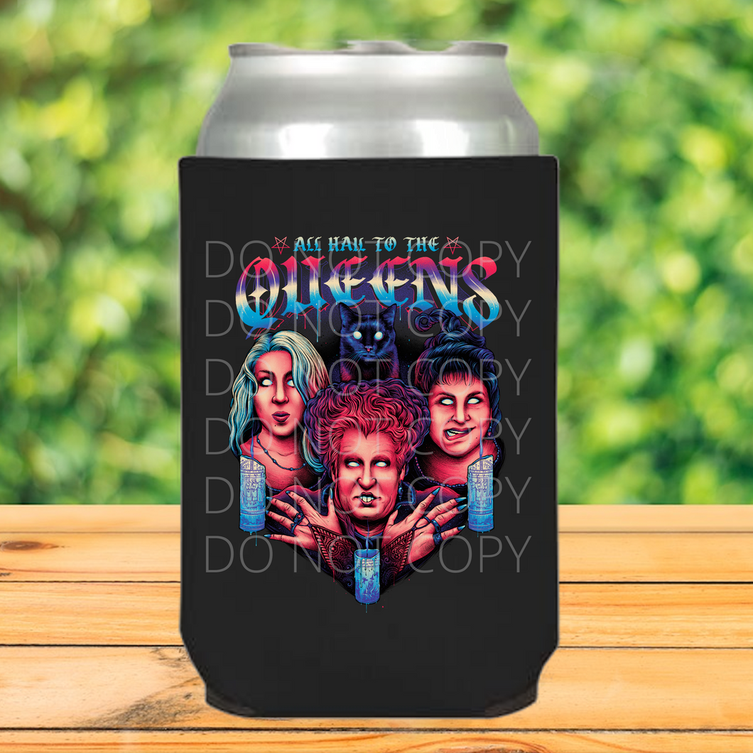 RTS All Hail to the Queens halloween hocus pocus sanderson Screen Print Transfer KOOZIE / POCKET size 3