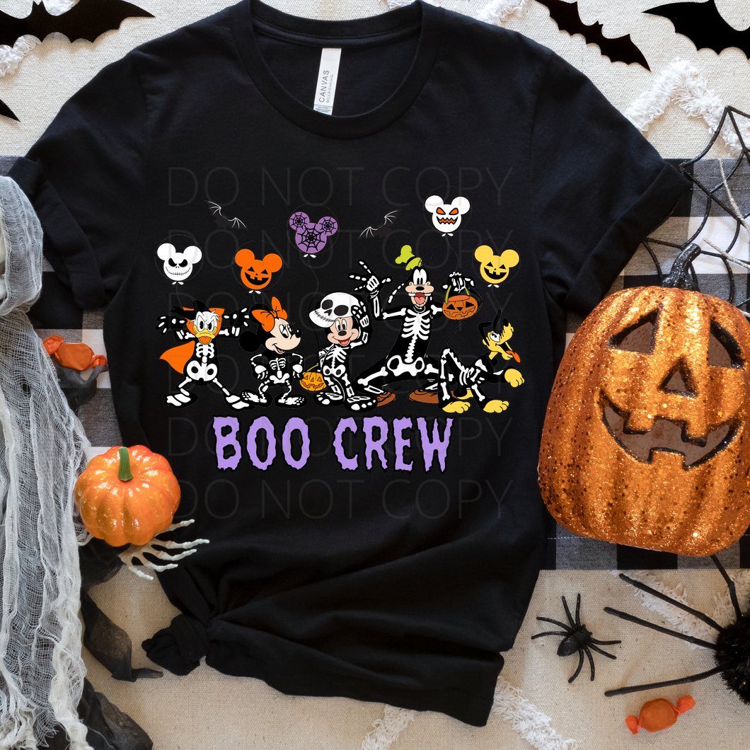 Boo Crew Halloween mouse fall **THIN** Screen Print Transfer adult size