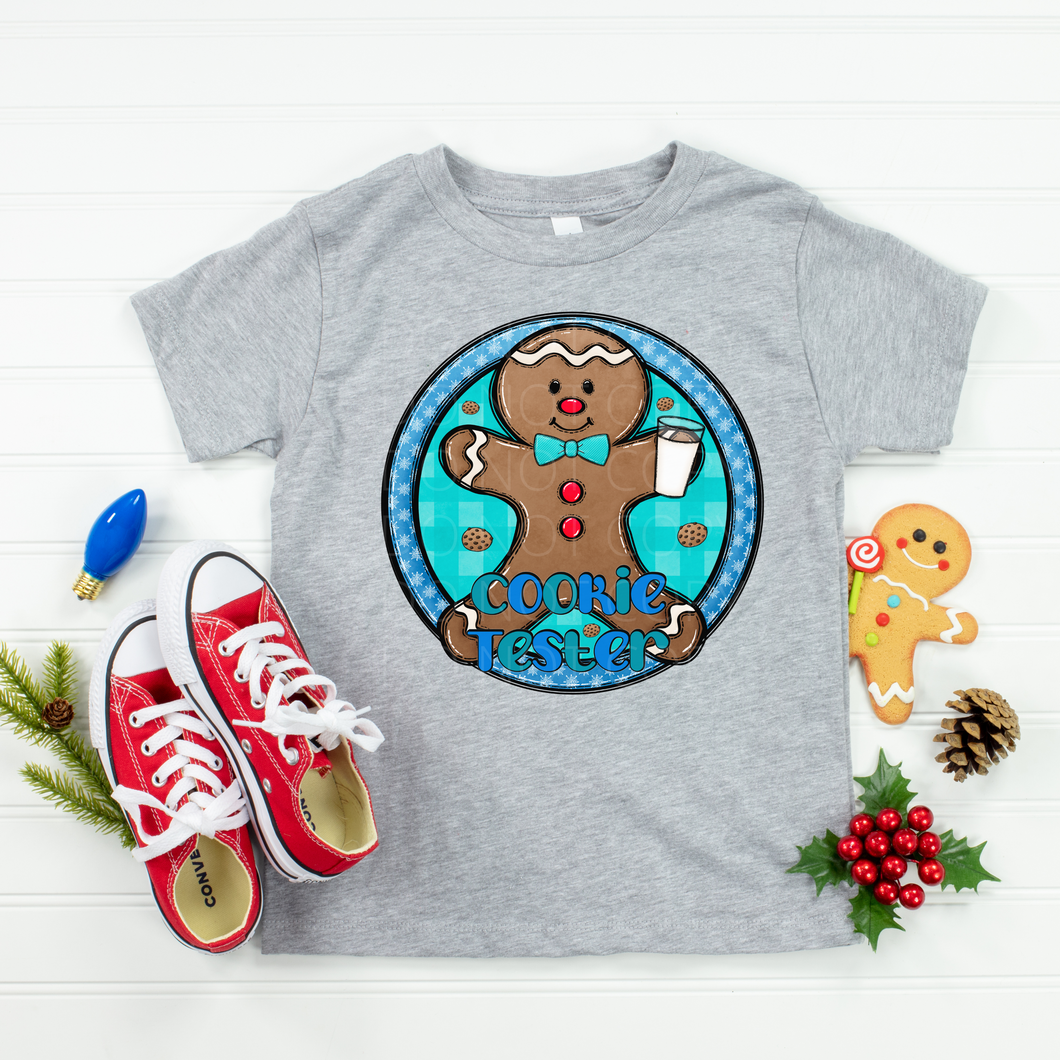 Boy Cookie Tester Christmas **THIN** Screen Print Transfer kid size