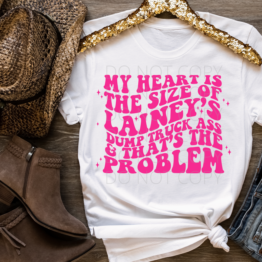 My heart is the size of Lainey's Dump Truck country single color screen print