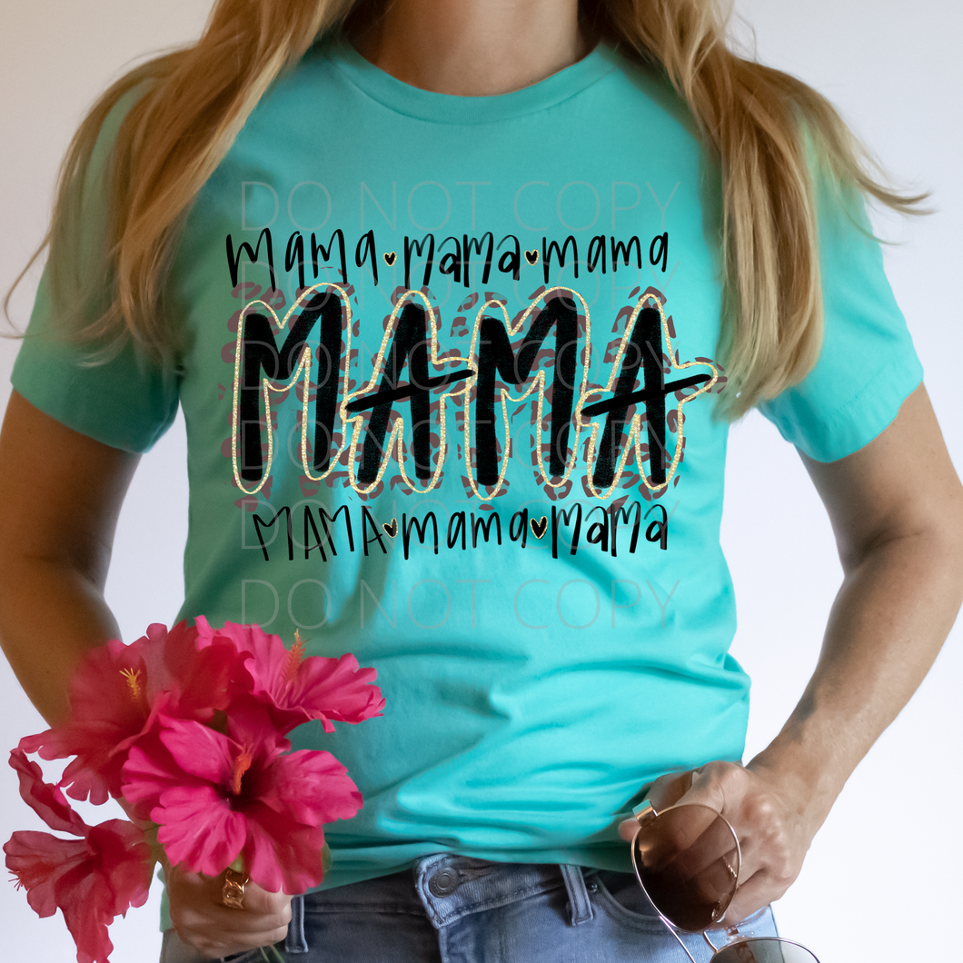Mama Mama Mama mom **THIN** Screen Print Transfer adult size